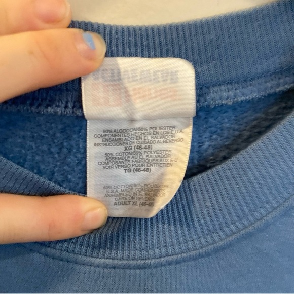 Vintage Hanes Activewear Just Solve It Math Humor Crewneck Blue XL Pullover - Picture 3 of 5